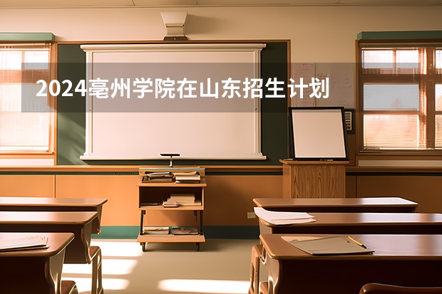 2024亳州学院在山东招生计划