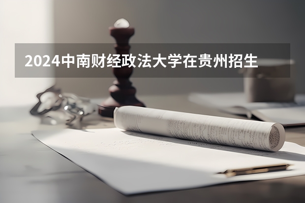 2024中南财经政法大学在贵州招生计划